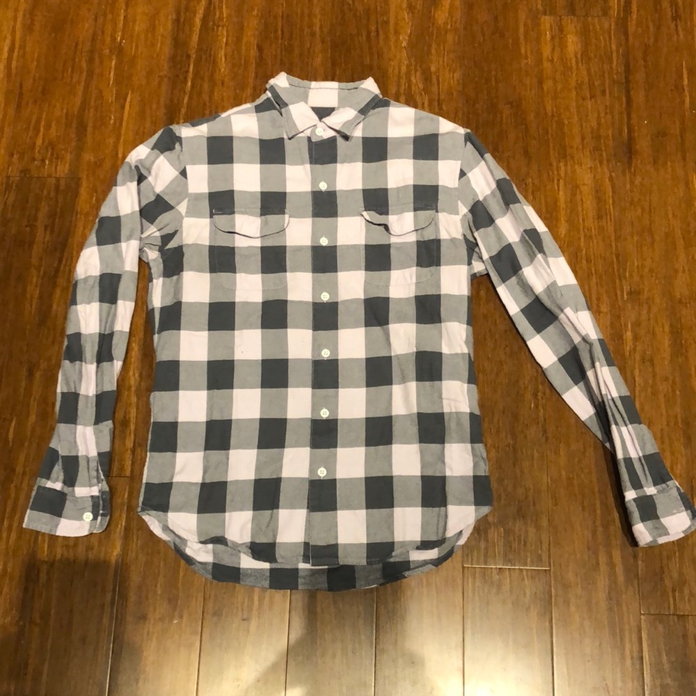 Bonobos Charcoal and Light Lilac checkered long sleeve buttonup SZ M TailoredFit